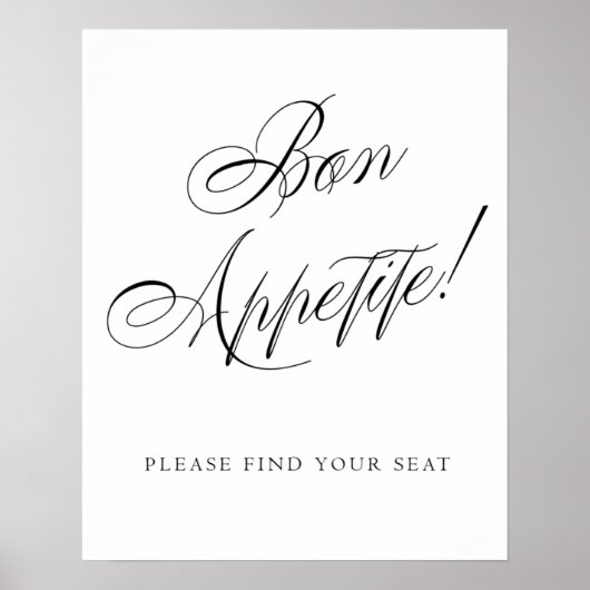 Elegant Bon Appetite Finden Sie Ihren Platz | Schw Poster (Vorne)