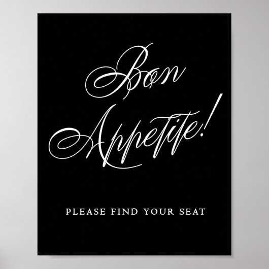Elegant Bon Appetite Finden Sie Ihren Platz | weiß Poster (Vorne)