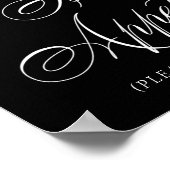 Elegant Bon Appetite White Calligraphy | Sitzplatz Poster (Ecke)