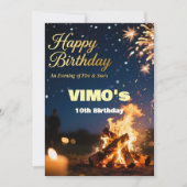 Elegant Bonfire Night Birthday Invitation (Vorderseite)