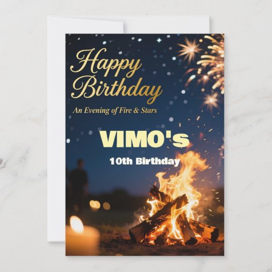 Elegant Bonfire Night Birthday Invitation (Vorderseite)
