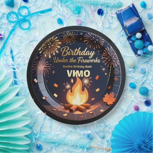 Elegant Bonfire Night Birthday Party Paper Plates  Pappteller (Party)