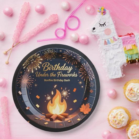 Elegant Bonfire Night Birthday Party Paper Plates Pappteller (Party)