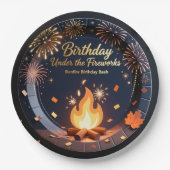 Elegant Bonfire Night Birthday Party Paper Plates Pappteller (Vorderseite)