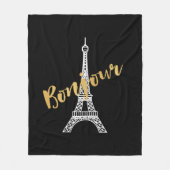 Elegant Bonjour Eiffel Tower Fleecedecke (Vorderseite)
