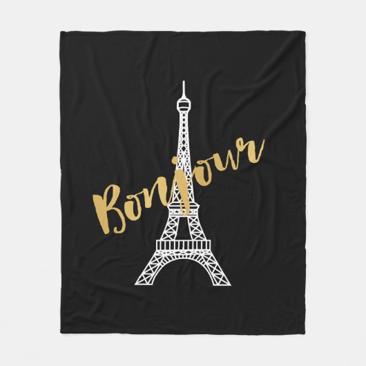 Elegant Bonjour Eiffel Tower Fleecedecke (Vorderseite)