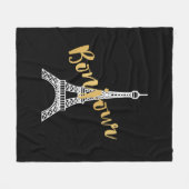 Elegant Bonjour Eiffel Tower Fleecedecke (Vorderseite (Horizontal))