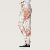 Elegant Bontanical of Big Camellia in Pink Pastell Leggings (Links)