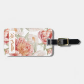 Elegant Bontanical of Big Camellia Rosa Pastellfar Gepäckanhänger (Vorderseite horizontal)