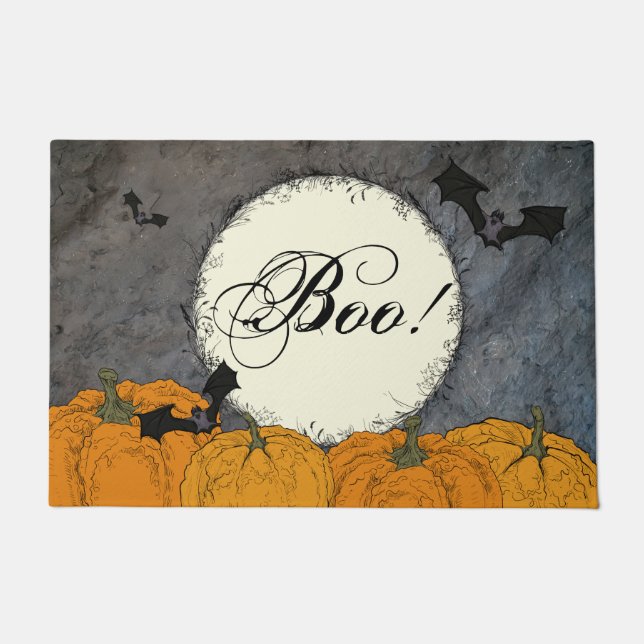 Elegant Boo Halloween Fußmatte (Vorderseite)