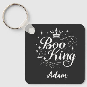 Elegant "Boo King" Name Halloween Kalligrafie Schlüsselanhänger