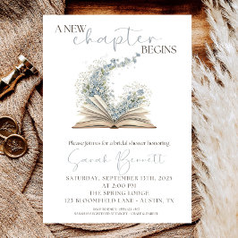 Elegant Book Bridal Shower Invitation: Dusty Blue  Einladung