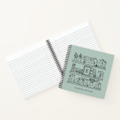 Elegant Book Lover's Monogram Name Spiral Notebook Notizblock (Innenseite)