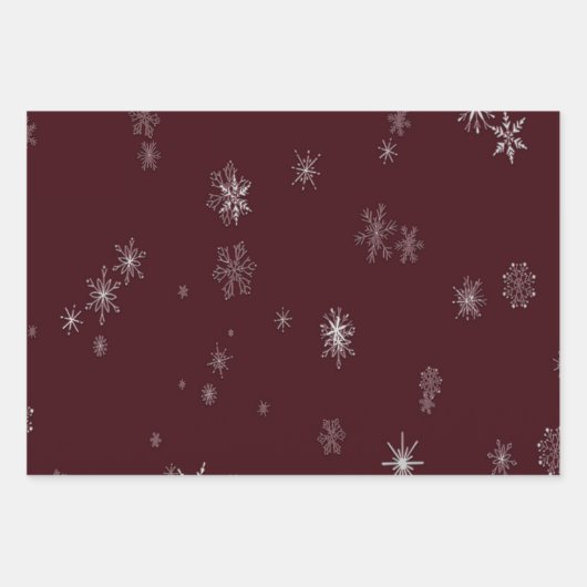 Elegant Bordeaux Red Script Christmas Geschenkpapier Set (Vorderseite 2)