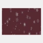 Elegant Bordeaux Rotes Skript Weihnachten Geschenkpapier Set (Vorderseite 2)