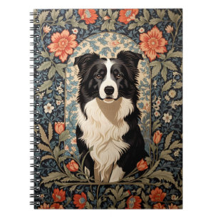 Elegant Border Collie William Morris Inspiriert Notizblock