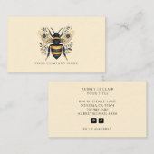 Elegant Botanical Bee Logo Template Visitenkarte (Vorne/Hinten)