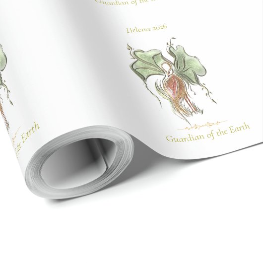 Elegant Botanical Bird Geschenkpapier (Rolleneckpunkt)