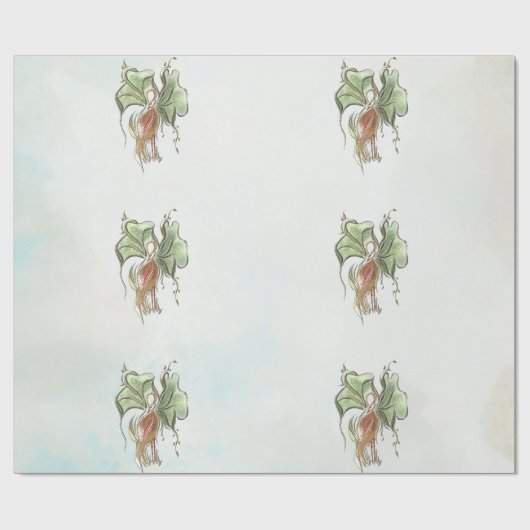 Elegant Botanical Bird Geschenkpapier (Flach)