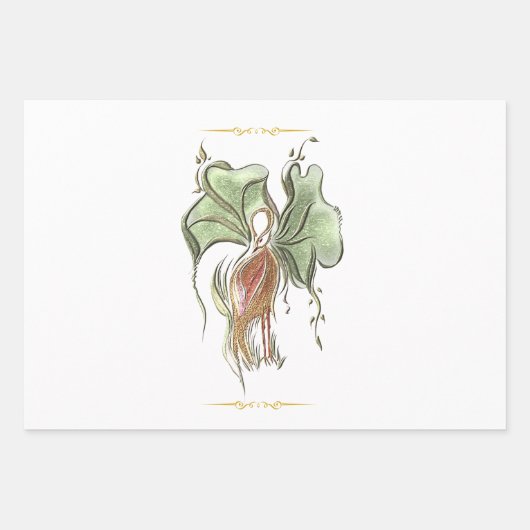 Elegant Botanical Bird Geschenkpapier Set (Vorderseite 2)
