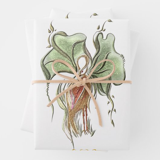 Elegant Botanical Bird  Geschenkpapier Set (Beispiel)