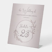 Elegant Botanical Blush Wedding Table Card Sockelschild (Vorderseite)