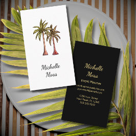 Elegant Botanical Boho Tropical Palm Trees  Visitenkarte