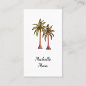 Elegant Botanical Boho Tropical Palm Trees  Visitenkarte (Vorderseite)