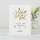 Elegant Botanical Bouquet Ivory Tones Sympathy (Stehend Vorderseite)