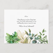 Elegant Botanical Bridesmaid Postkarte (Rückseite)