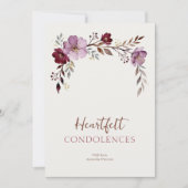Elegant Botanical Burgundy Tones Sympathy (Vorderseite)