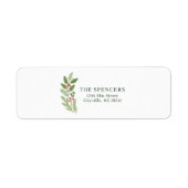 Elegant Botanical Christmas Return Address (Vorne)