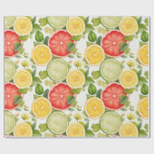 Elegant Botanical Citrus Fruit Geschenkpapier (Flach)