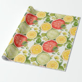 Elegant Botanical Citrus Fruit Geschenkpapier (Ungerollt)