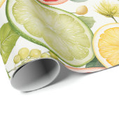 Elegant Botanical Citrus Fruit Geschenkpapier (Rolleneckpunkt)