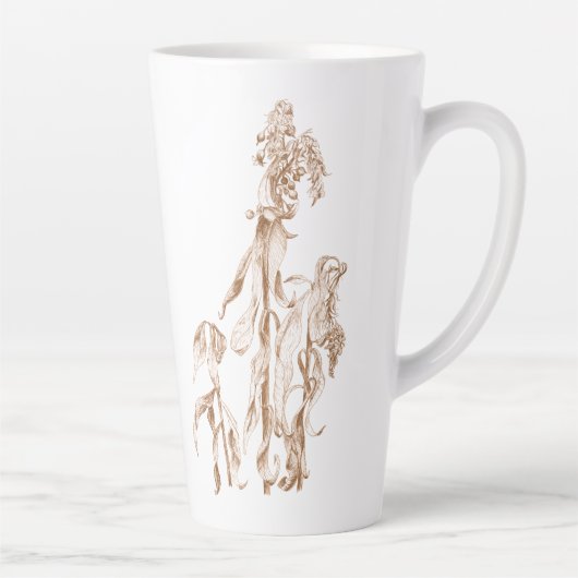 Elegant Botanical Cozy Ink Art Milchtasse (Rechts)