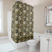 Elegant Botanical Curtain Sage Green Gold Print Duschvorhang (Beispiel)