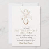 Elegant Botanical Easter Brunch Invitation Card Einladung (Vorderseite)