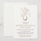 Elegant Botanical Easter Brunch Invitation Card Einladung (Vorne/Hinten)