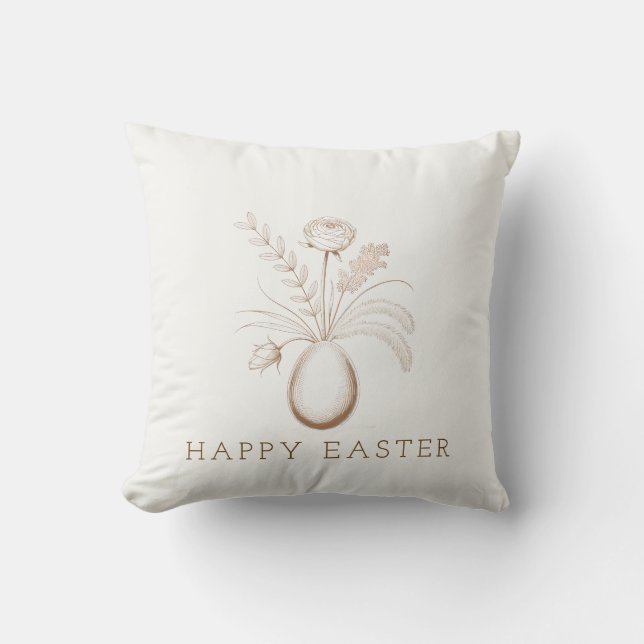 Elegant Botanical Easter Decorative Throw Pillow Kissen (Vorderseite)