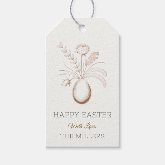 Elegant Botanical Easter Personalized Gift Tag Geschenkanhänger (Vorderseite)