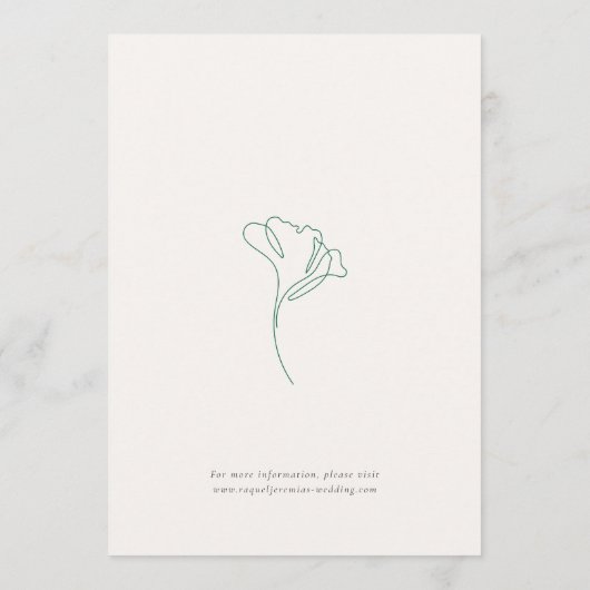 Elegant Botanical Emerald Monogram Wedding Einladung (Rückseite)