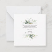 Elegant Botanical Eukalyptus Greenerity Vielen Dan Mitteilungskarte (Rückseite)