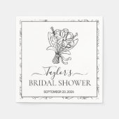 Elegant Botanical Floral Bridal Shower Custom Phot Serviette (Vorderseite)