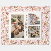 Elegant Botanical Floral Family Photo Collage Fleecedecke (Vorderseite (Horizontal))