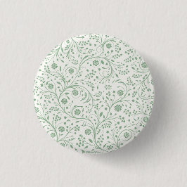 Elegant Botanical Floral Pattern – Minimal Nature  Button
