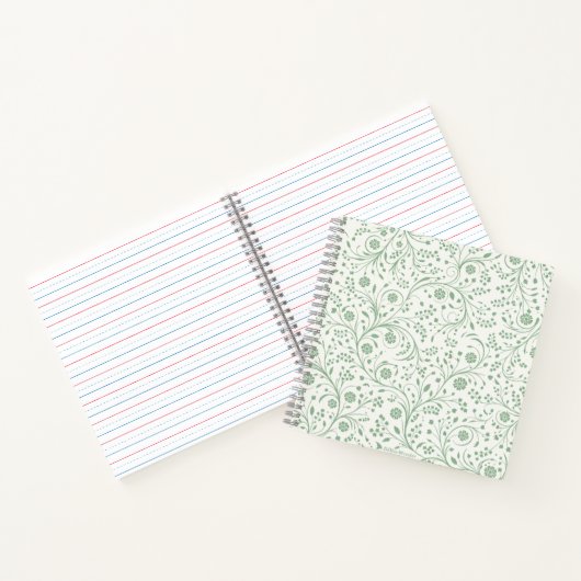 Elegant Botanical Floral Pattern – Minimal Nature  Notizblock (Innenseite)