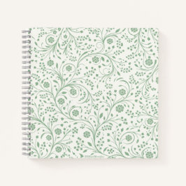 Elegant Botanical Floral Pattern – Minimal Nature  Notizblock