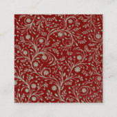 Elegant Botanical Floral Pattern – Minimal Nature  Quadratische Visitenkarte (Rückseite)