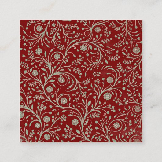 Elegant Botanical Floral Pattern – Minimal Nature  Quadratische Visitenkarte (Vorderseite)